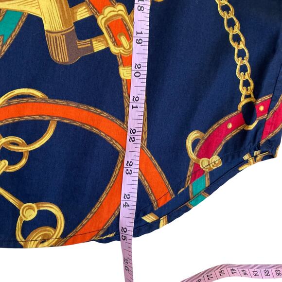 L-Ralph Lauren Sz L Signature Equestrian Print Long Sleeve Button Down Shirt - Picture 16 of 16